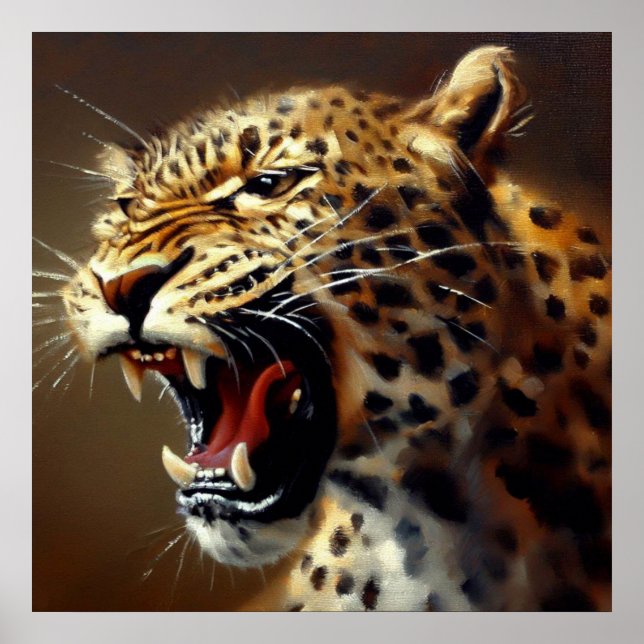 Poster Leopard (5) Chat sauvage (Devant)