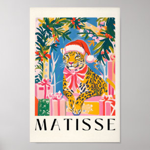 Poster Leopard À Santa Hat, Mur De Noël Pour Vie
