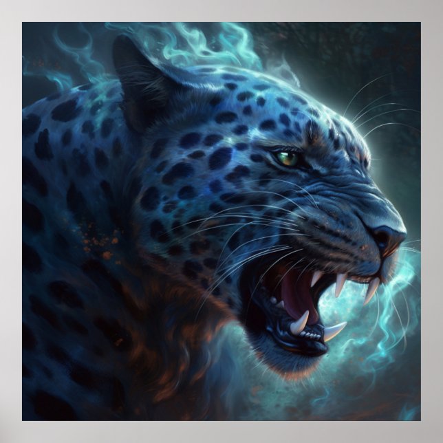 Poster Léopard blanc (Devant)