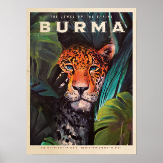 Poster léopard de la jungle vintage