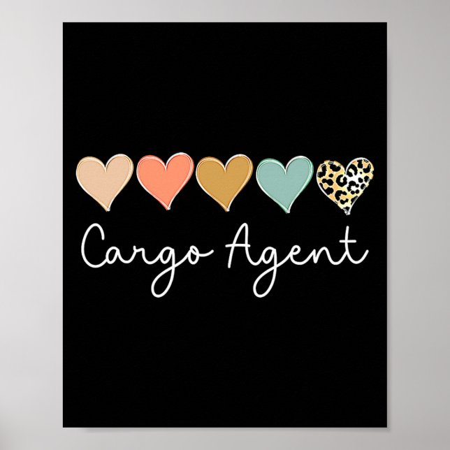Poster Leopard Hearts Matching Valentines Day For Cargo  (Devant)