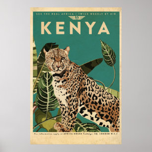 Poster Leopard Kenya Travel