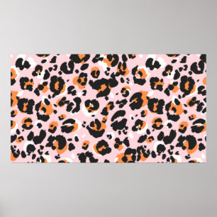 Poster Leopard pattern seamless. Classic leo texture. Tre