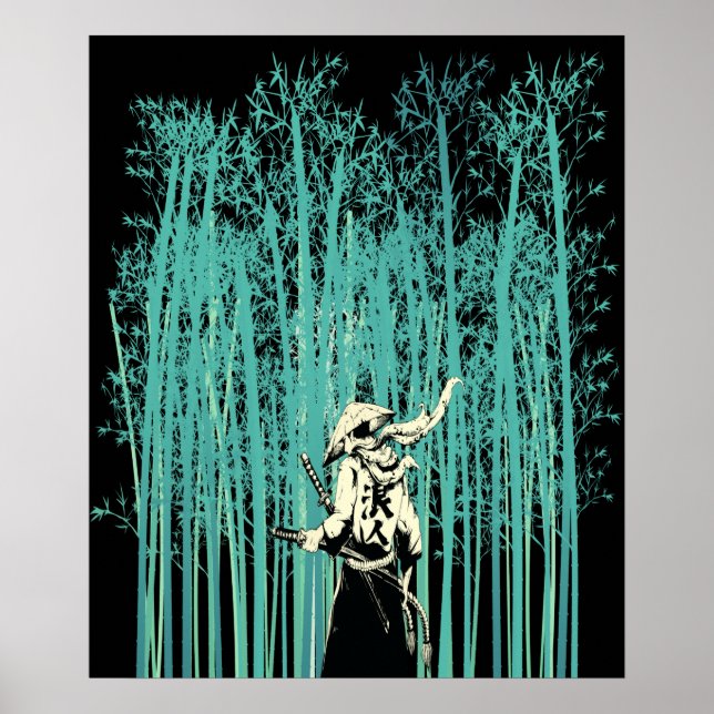 Poster L'épée japonaise dans la forêt de Bambou Samurai (Devant)