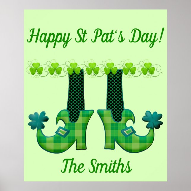 Poster Leprechaun Chaussures Saint Patrick's Day (Devant)