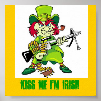 Poster leprechaun, KISS ME JE SUIS IRLANDAIS