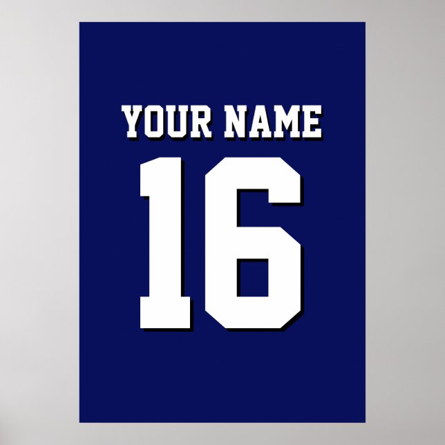 Poster L'équipe de Jersey de sports Blue Navy (Devant)