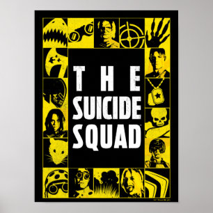 Poster L'équipe du suicide   Blocs d'icônes jaune et no