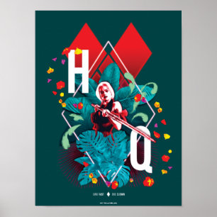 Poster L'équipe du suicide Harley Quinn Floral Diamond
