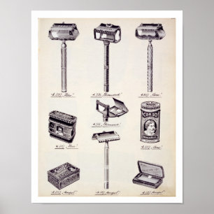 Poster L'équipement de rasage des hommes, d'un catalogue