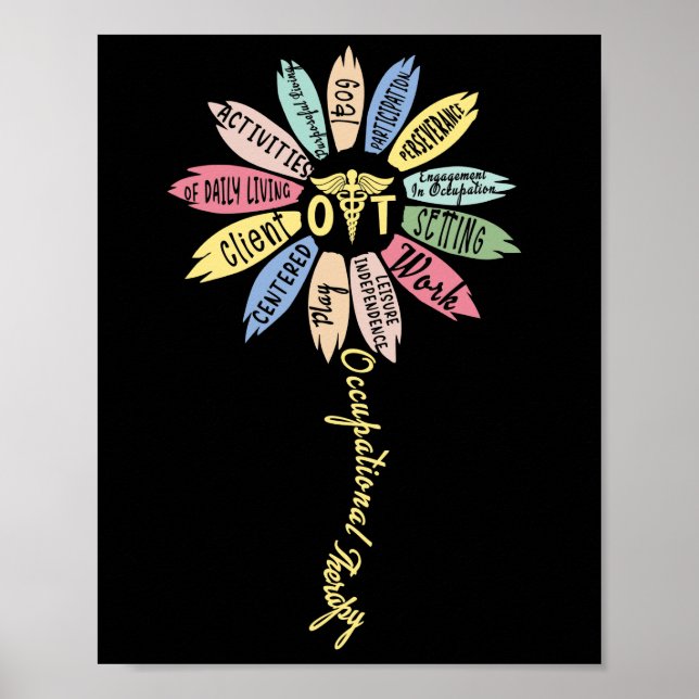 Poster L'ergothérapie inspire la fleur d'un mois (Devant)