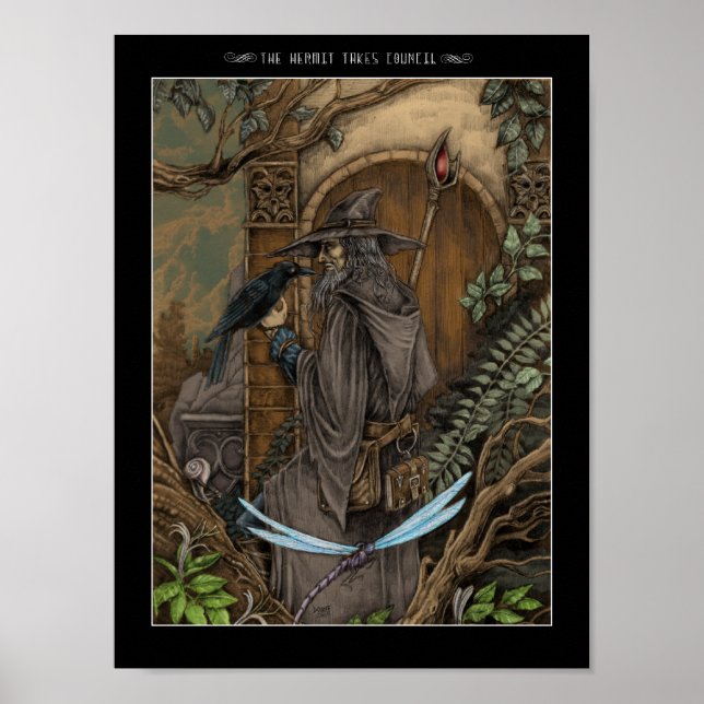 Poster L'ermite prend conseil (Devant)