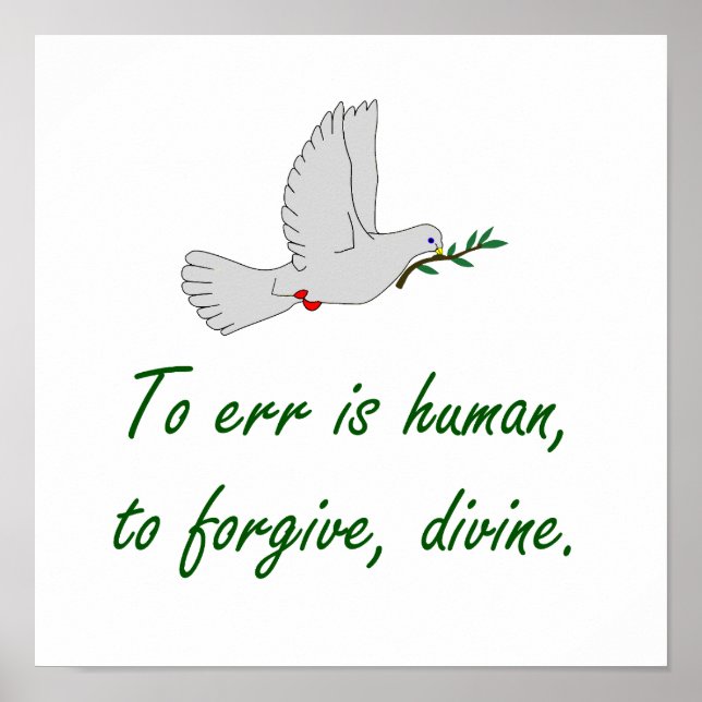 Poster L'Err Est Humain - Citation Du Pardon (Devant)