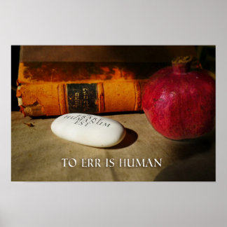 Poster L'erreur est humaine. Errare Humanum Est. Latin.