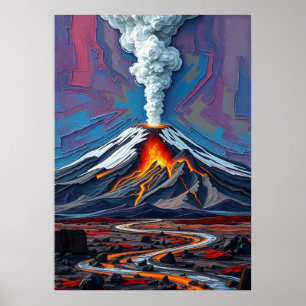 Poster L'éruption en mouvement - L'art paysager du volcan