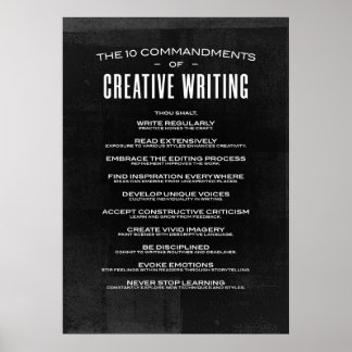 Poster Les 10 commandements de l'écriture créative