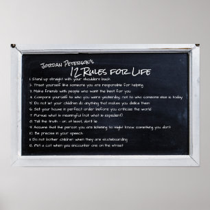 Poster Les 12 règles de vie motivantes de Jordan Peterson