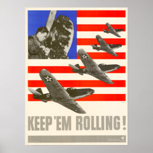 Poster Les 2ème guerre mondiale Continuent À Rouler !