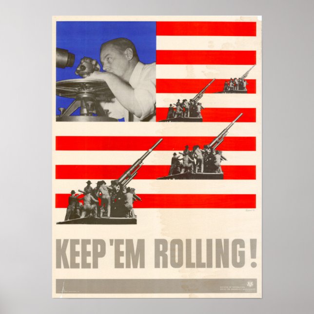 Poster Les 2ème guerre mondiale Continuent À Rouler ! (Devant)