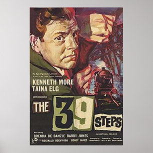 Poster Les 39 étapes par Hitchcock Fond d'écran