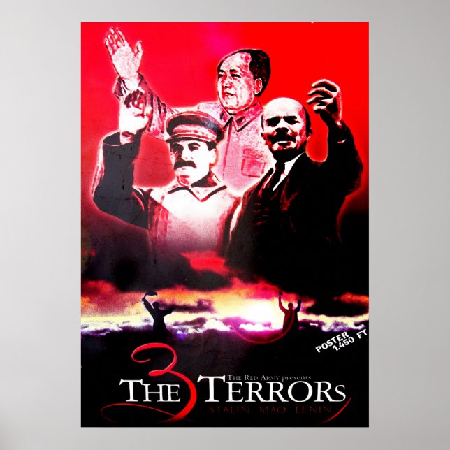 Poster Les 3 Terrors - Staline, Mao et Lénine (Devant)