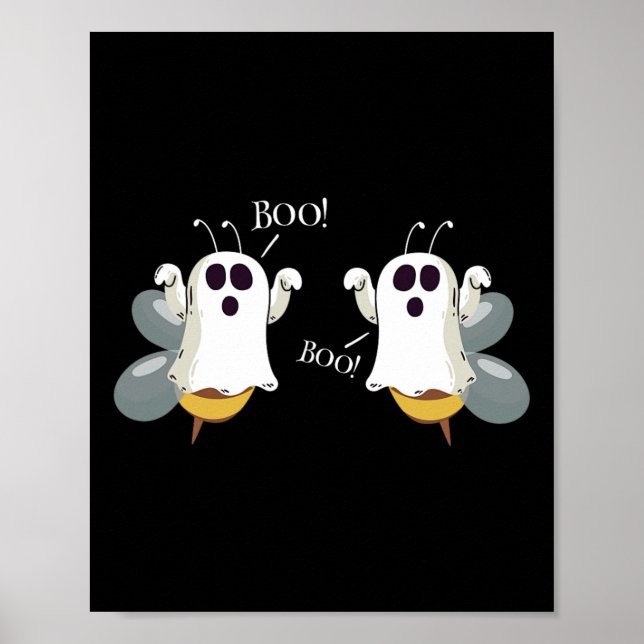 Poster Les Abeilles Fantômes Disent Boo Fun Costume Hallo (Devant)