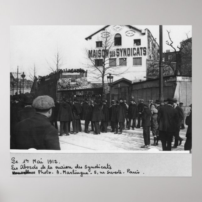 Poster Les alentours de la Maison des Syndicats, (Devant)