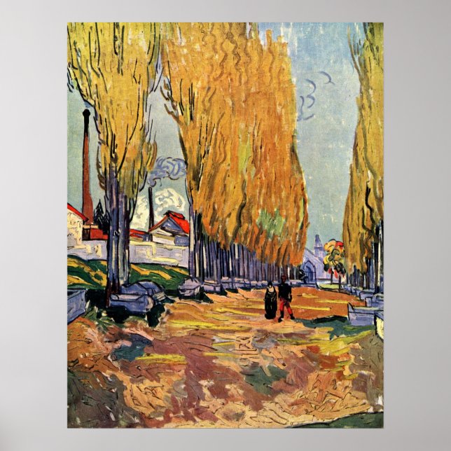 Poster Les Alyscamps (cimetière) par Vincent van Gogh (Devant)