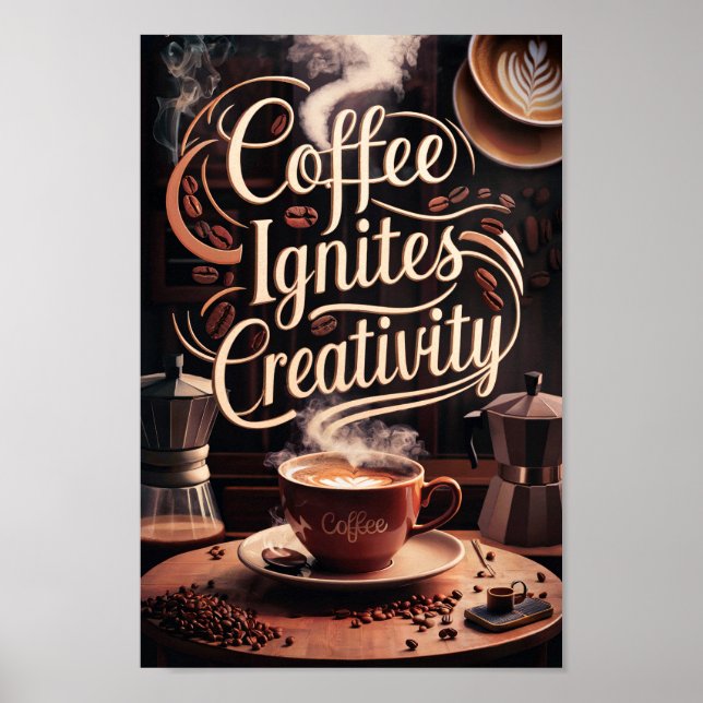 Poster Les amateurs de café Citations de créativité (Devant)