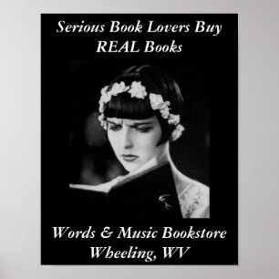 Poster les amateurs de livres d'affiches librairie roues 