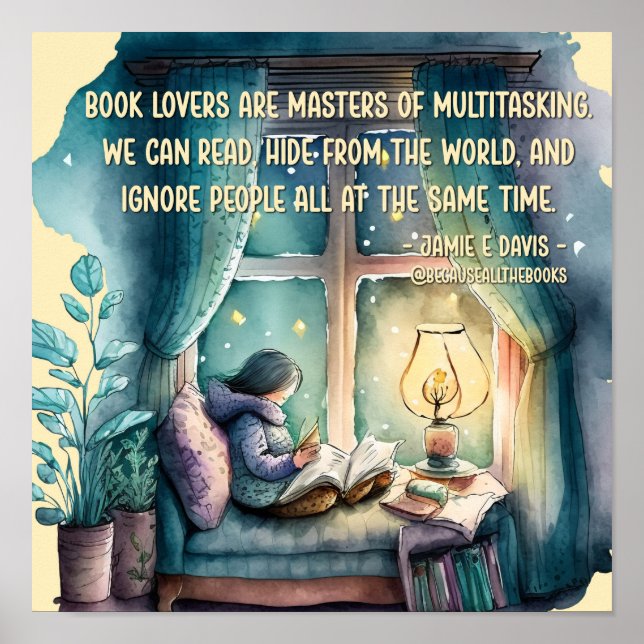 Poster Les amateurs de livres sont maîtres du multitâche (Devant)