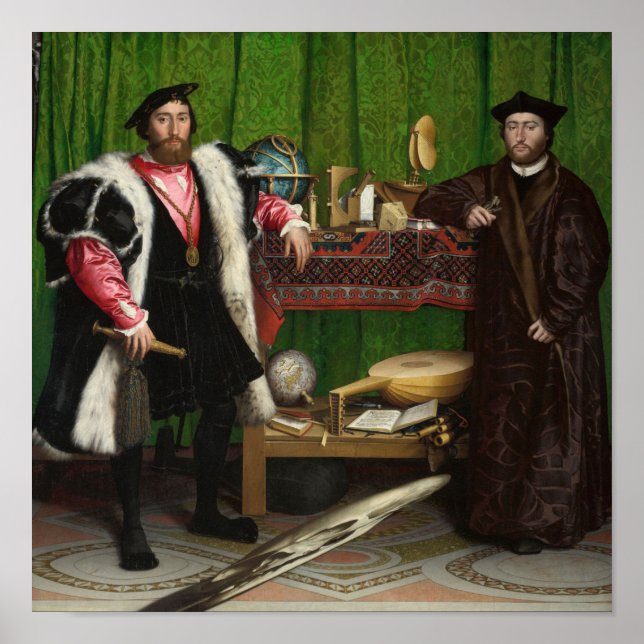 Poster Les Ambassadeurs, Holbein the Younger (Devant)