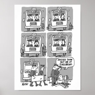 Poster Les ambulanciers assistent à un accident. Drôle