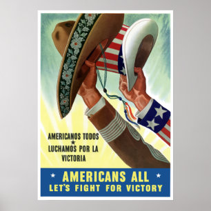 Poster Les Américains luttons tous pour la victoire