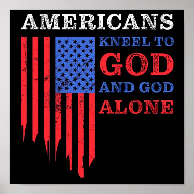 Poster Les Américains s'agenouillent à DIEU et à DIEU seu (Devant)