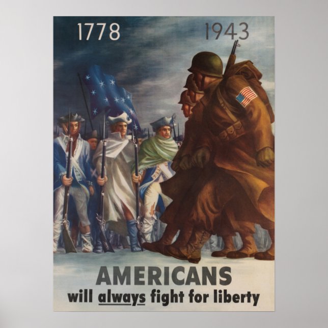 Poster Les Américains se battront toujours pour la libert (Devant)