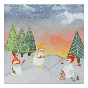 POSTER LES AMIS DE SNOWMAN & WOODLAND EN WONDERLAND HITER