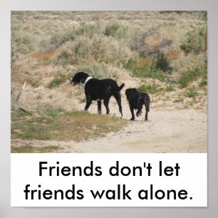 Poster Les amis ne laissent pas les amis marcher seuls.