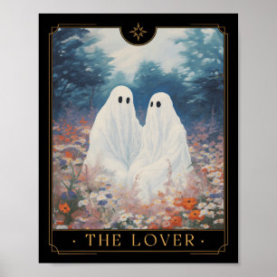 Poster Les amoureux Carte Tarot Vintage Astrologie Ghost 