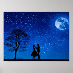 Poster Les amoureux en pleine lune