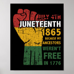 Poster Les ancêtres n'étaient pas libres en 1865 4 juille