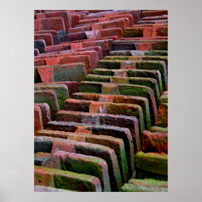 Poster les anciennes tuiles de toiture colorées, (Devant)