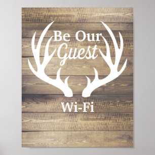 Poster Les andouillers rustiques de cerfs communs de