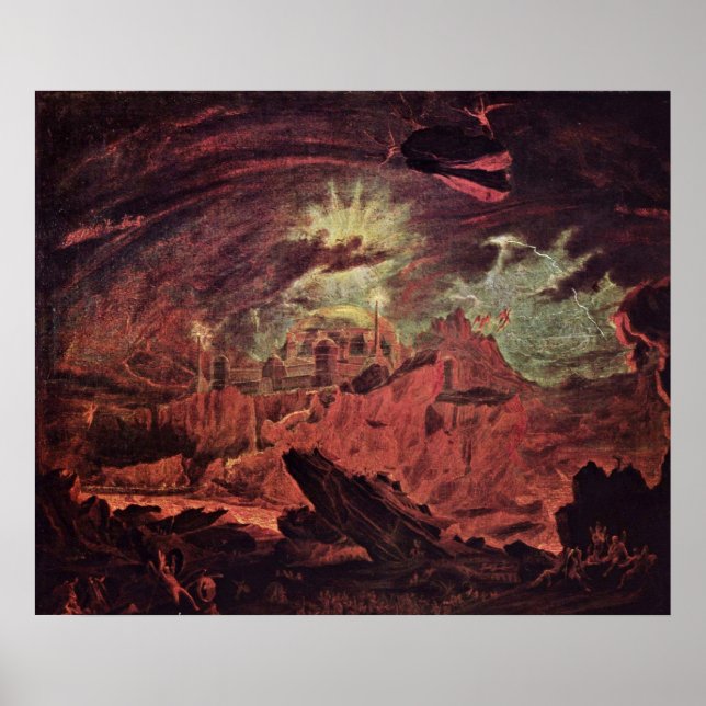 Poster Les anges tombés en enfer par John Martin (Devant)