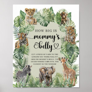 Poster Les animaux de la jungle tropicale Quelle taille a