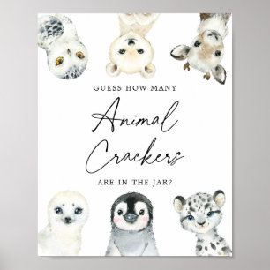 Poster Les animaux de l'Arctique devinent combien de crac