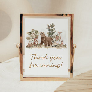 Poster Les animaux des bois Merci d'aventure pour venir