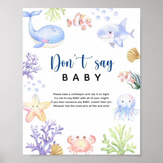Poster Les animaux marins - Ne pas dire bébé (Devant)