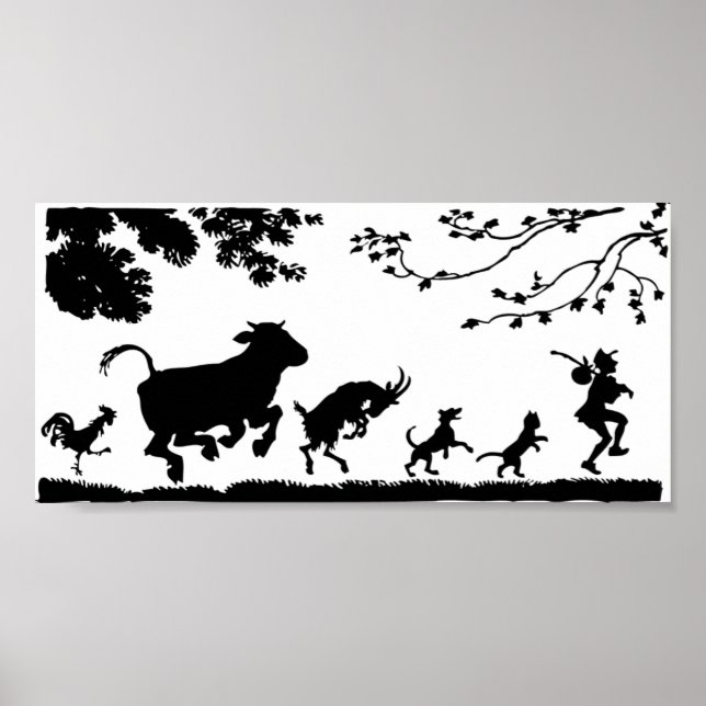 Poster Les Animaux Suivent Le Leader (Devant)