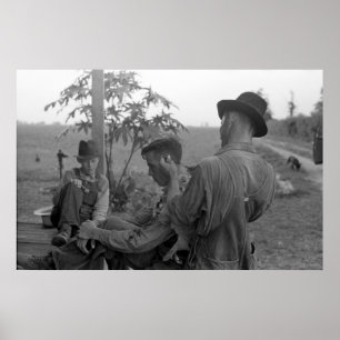 Poster Les années 1930 de raseur-coiffeur de Grande